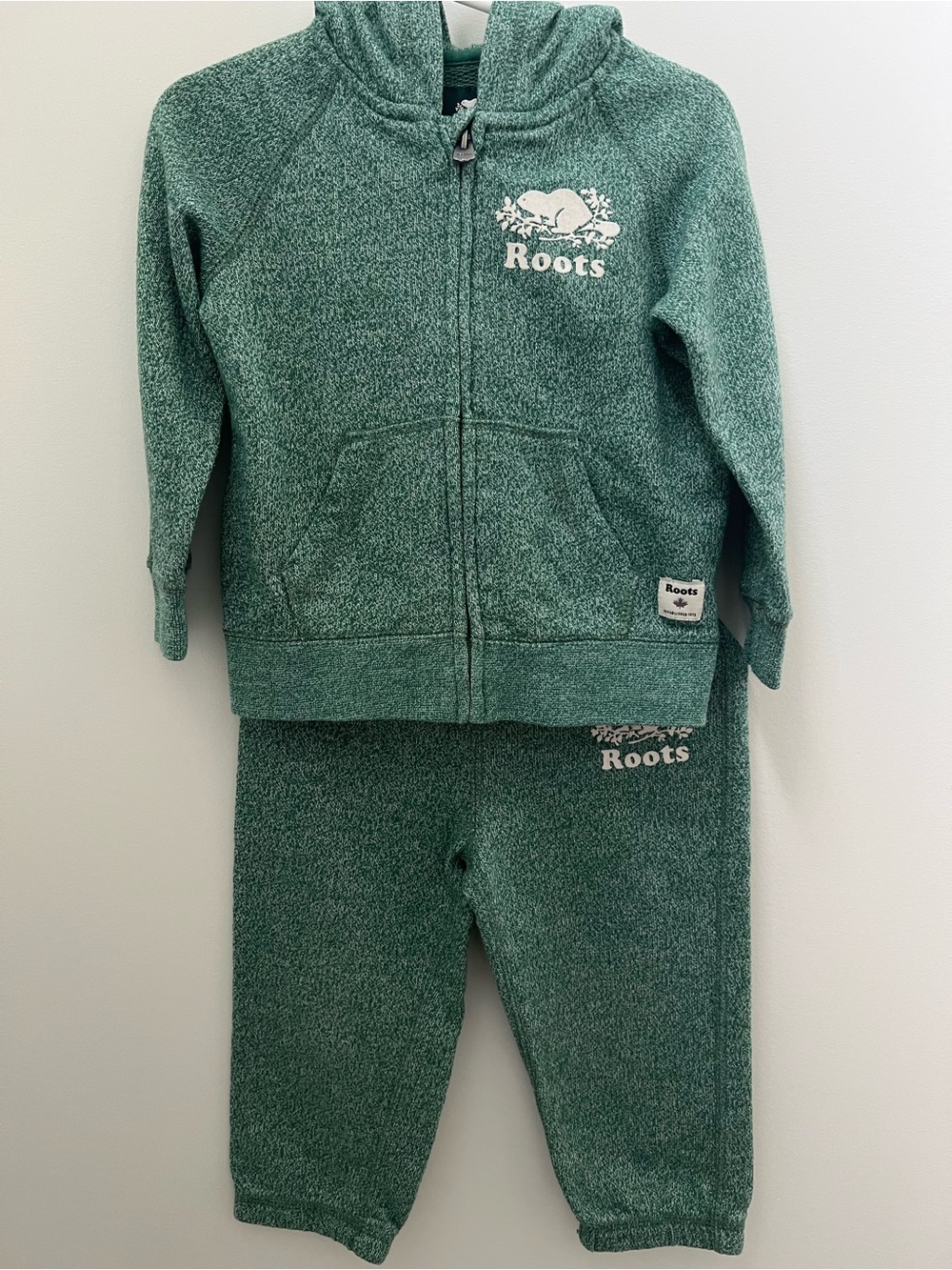 Roots Green Heathered Hoodie & Joggers Set